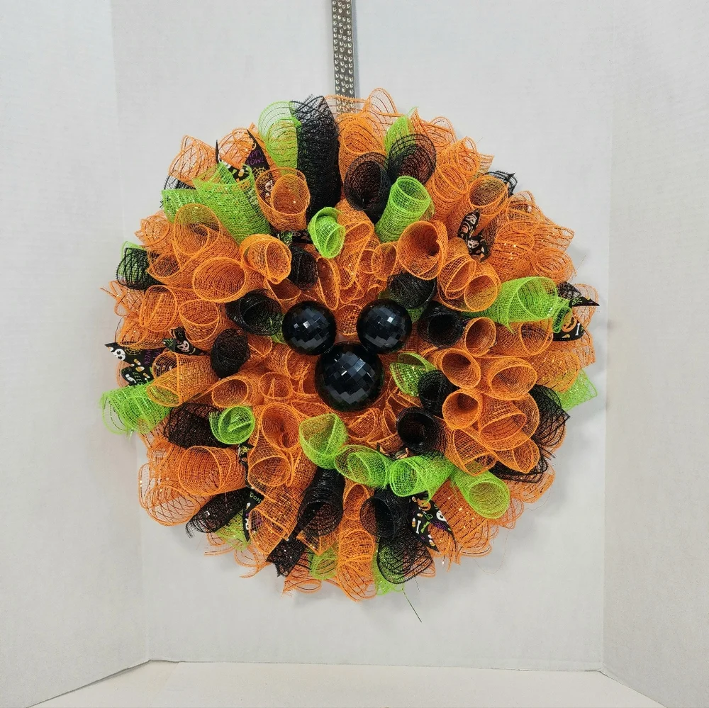 Disney Inspired Festive Halloween Wreath - Green, Orange, Black